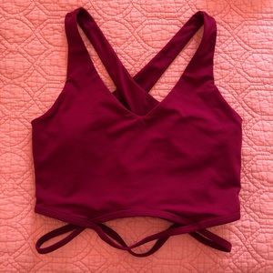 Red Fabletics Cropped Workout Top